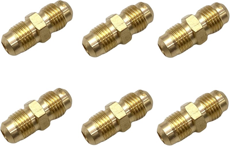 Bumugufu 6 Pcs 5/16" Flared Tube Fittings, 5/16" Male to Male Pipe Flare Fittings for Nature Gas Line, RV Propane and Air Conditioning Line Connection - Image 3
